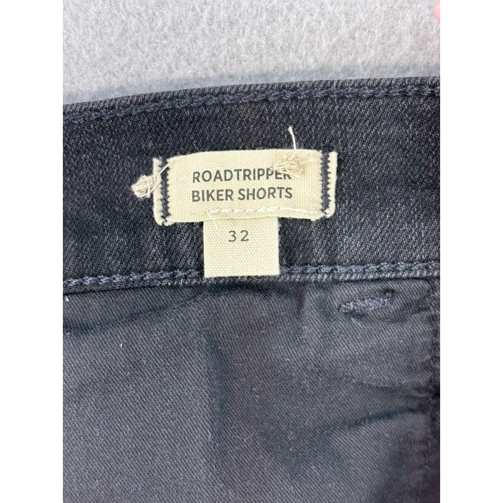 Madewell Roadtripper Biker Shorts Womens 32 Black High Rise Raw Hem Denim - Picture 10 of 13